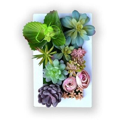 Artificial Fake Plants Decor 3d Wall Hanging Simulation Succulent Green Plant Flowers Wall Decoration Home Indoor Wall Bedroom