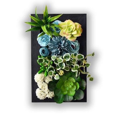 Artificial Fake Plants Decor 3d Wall Hanging Simulation Succulent Green Plant Flowers Wall Decoration Home Indoor Wall Bedroom