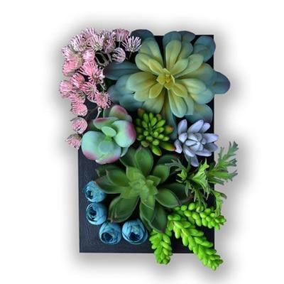 Artificial Fake Plants Decor 3d Wall Hanging Simulation Succulent Green Plant Flowers Wall Decoration Home Indoor Wall Bedroom