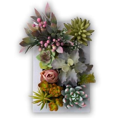 Artificial Fake Plants Decor 3d Wall Hanging Simulation Succulent Green Plant Flowers Wall Decoration Home Indoor Wall Bedroom