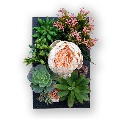 Artificial Fake Plants Decor 3d Wall Hanging Simulation Succulent Green Plant Flowers Wall Decoration Home Indoor Wall Bedroom