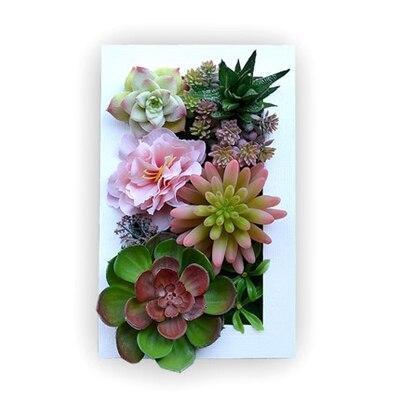 Artificial Fake Plants Decor 3d Wall Hanging Simulation Succulent Green Plant Flowers Wall Decoration Home Indoor Wall Bedroom