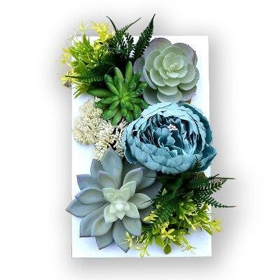Artificial Fake Plants Decor 3d Wall Hanging Simulation Succulent Green Plant Flowers Wall Decoration Home Indoor Wall Bedroom