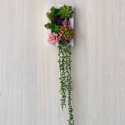 Artificial Fake Plants Decor 3d Wall Hanging Simulation Succulent Green Plant Flowers Wall Decoration Home Indoor Wall Bedroom